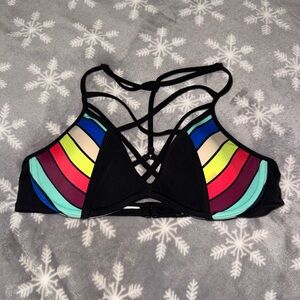 Victoria’s Secret PINK multicolor strappy cross front bikini top